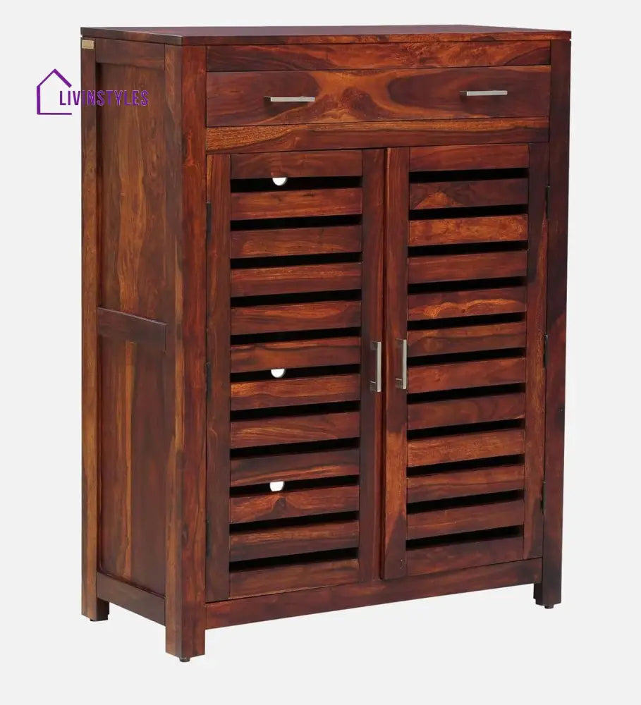 Stigen Sheesham Wood Shoe Cabinet In Honey Oak Finish