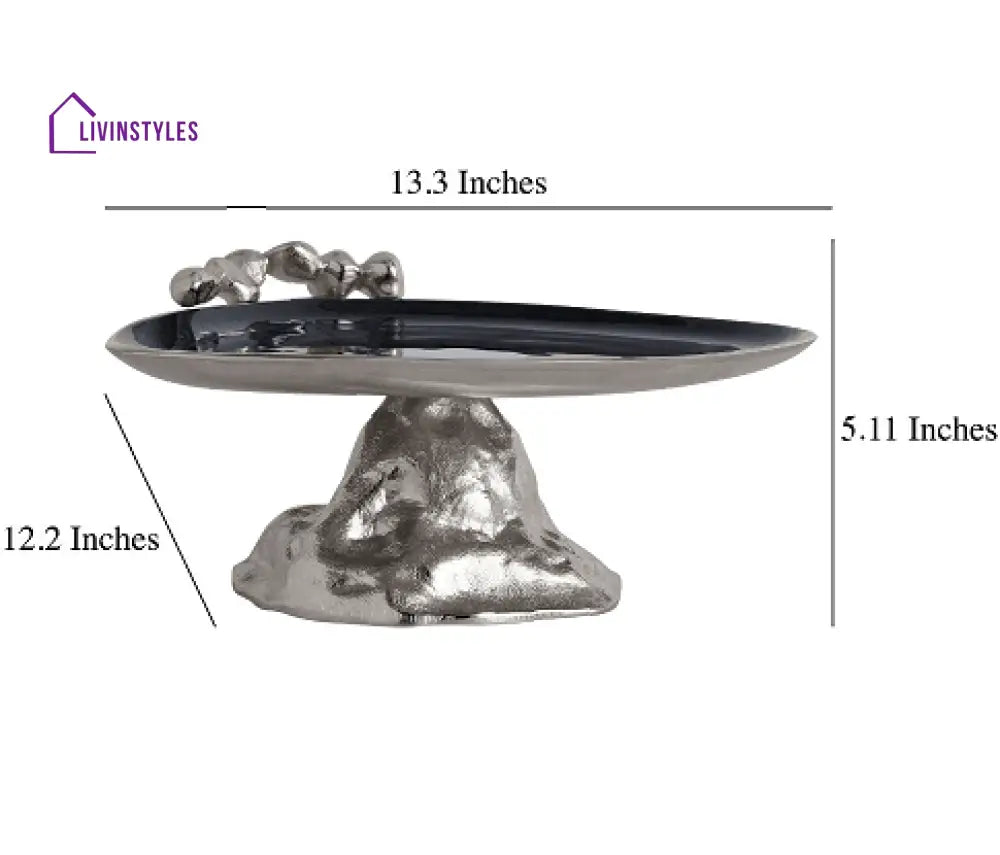 Stones Serving Ware Jet Black Enamle - Cake Stand