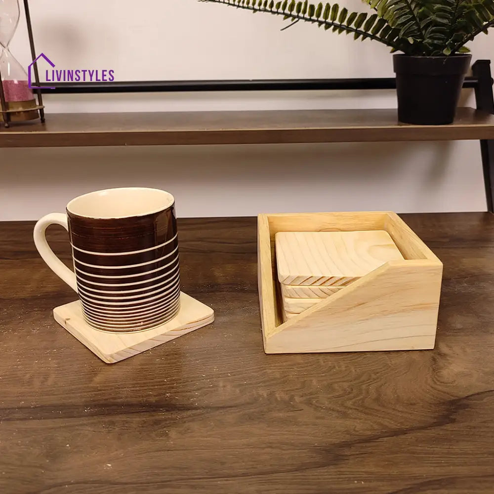 Stow Wooden Coaster Set Coasters