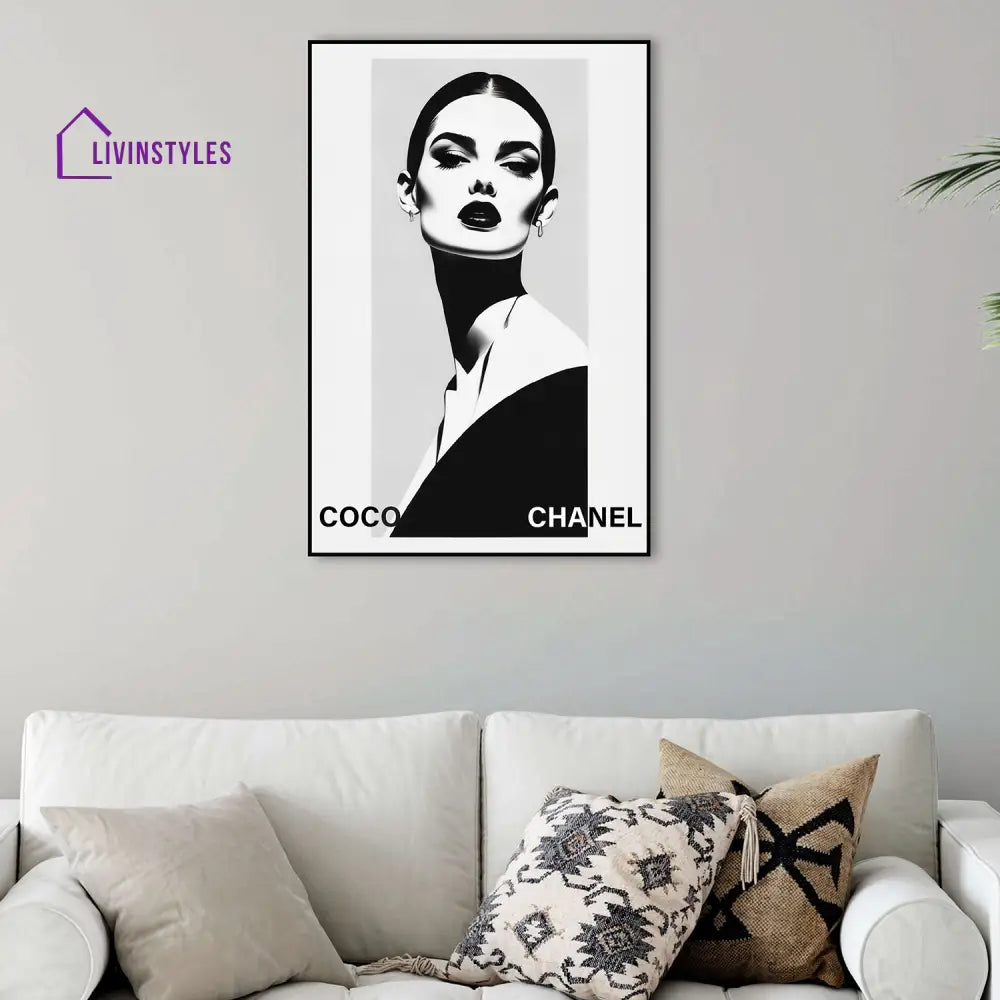 Striking Black Lips: Elegance Captured Canvas Wall Painting