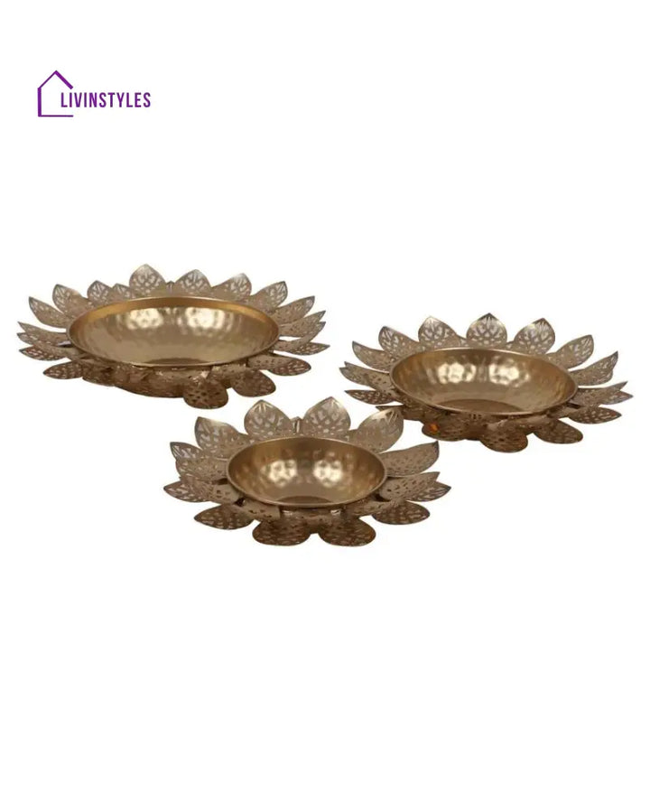 Stylish Golden Iron Urli | Set Of 3