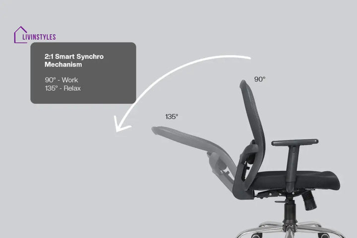 Subham Crystal V2 Mid Back Mesh Office Chair Efficient Chairs