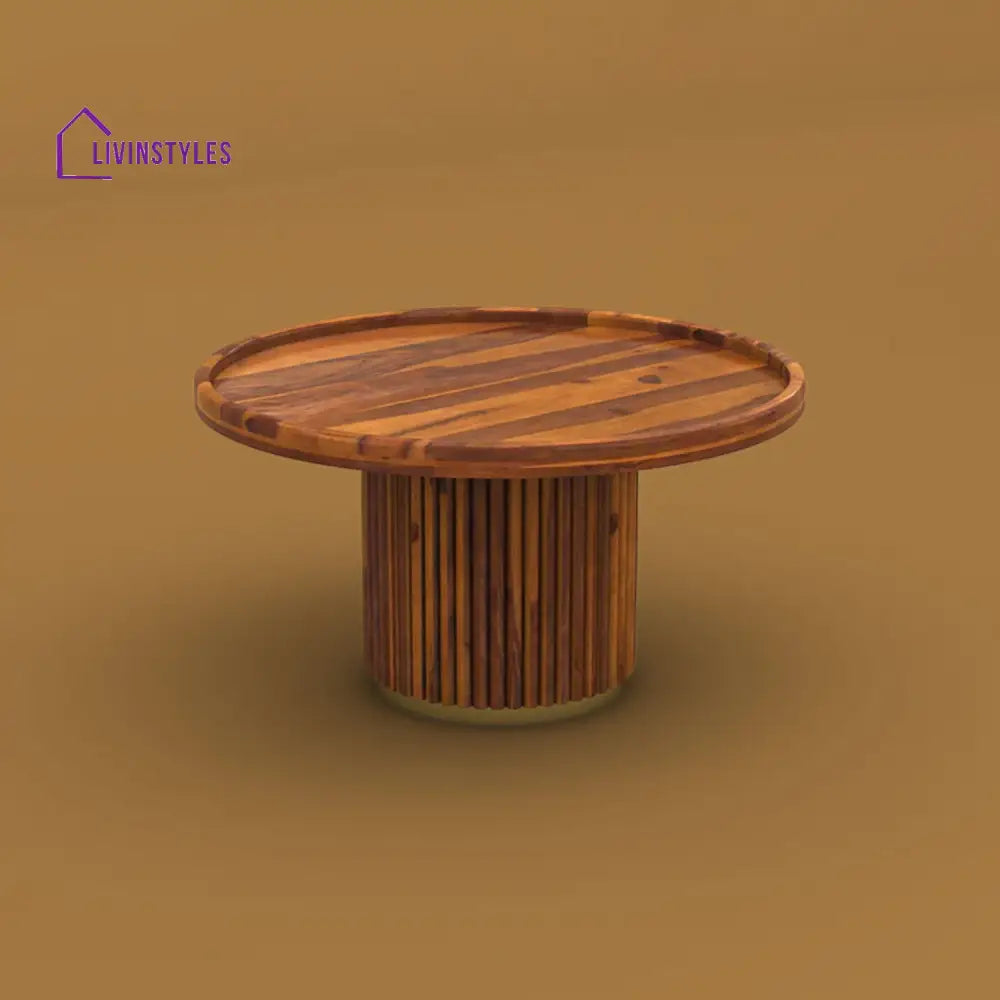 Sudhir Round Coffee Table (Honey Finish)