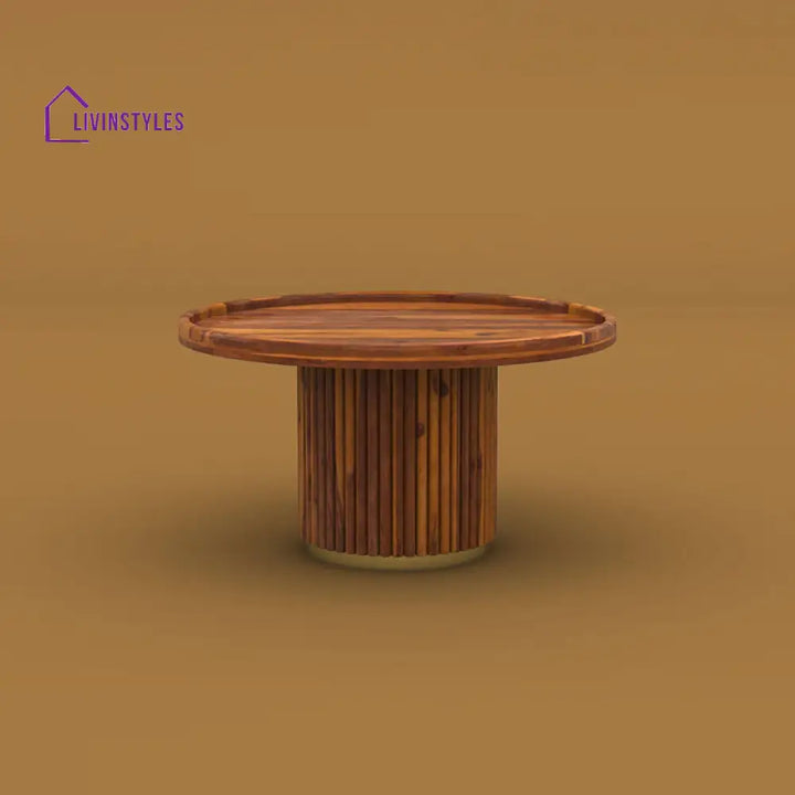 Sudhir Round Coffee Table (Honey Finish)