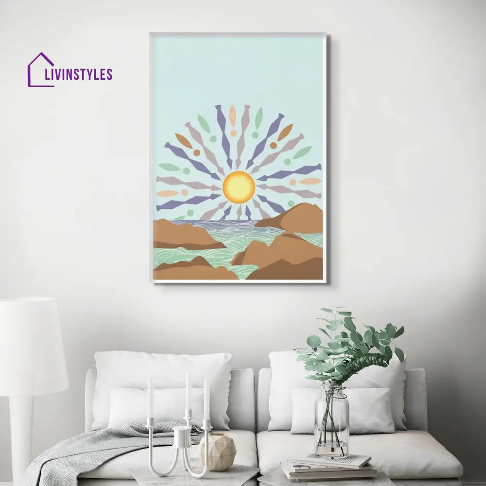 Sun And Sea Canvas Art Wall Painting