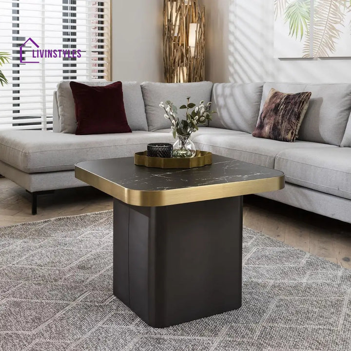 Supriya Luxury Square Side Table Black