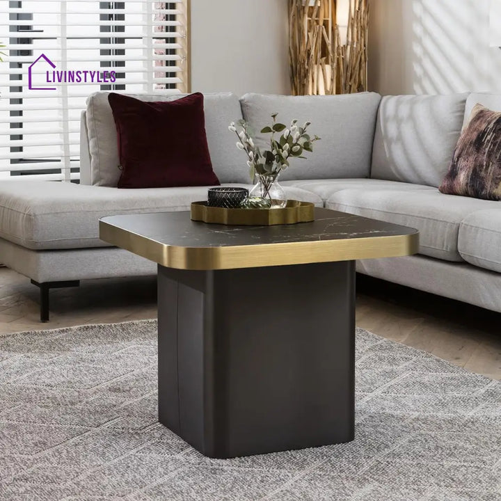 Supriya Luxury Square Side Table Black