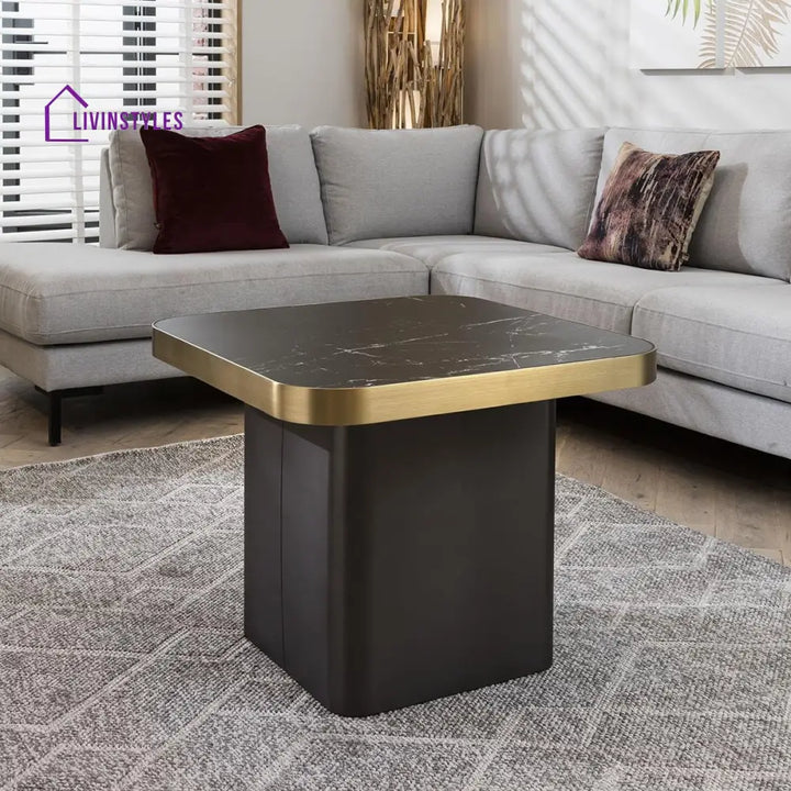 Supriya Luxury Square Side Table Black