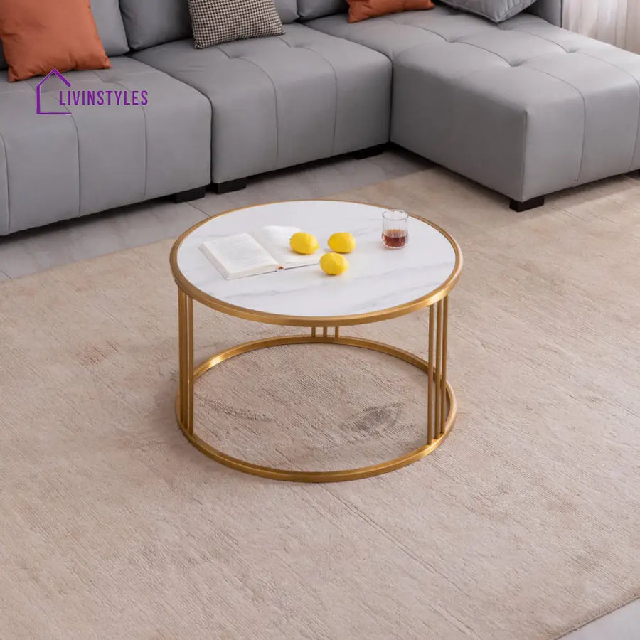 Surrey Metal And Marble Top Coffee Table