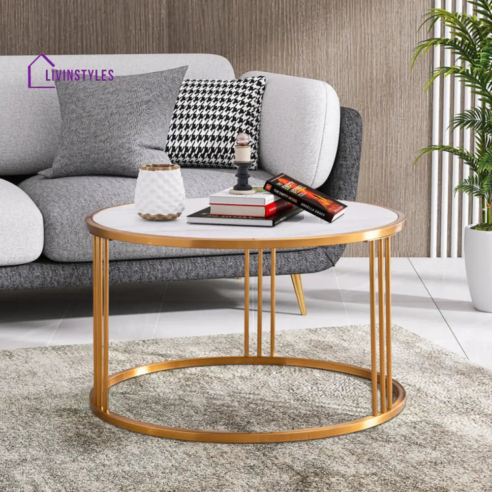 Surrey Metal And Marble Top Coffee Table