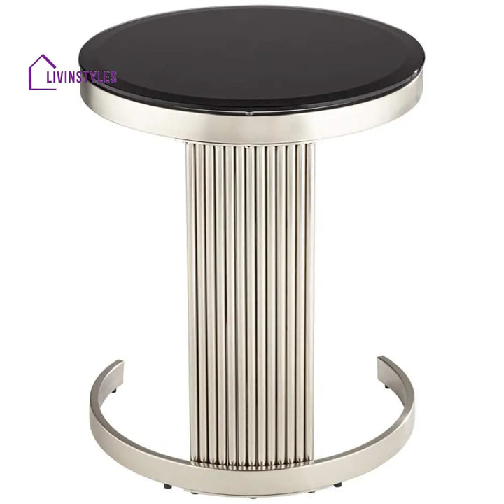 Surya Metal Side Table For Living Room - Glass Top