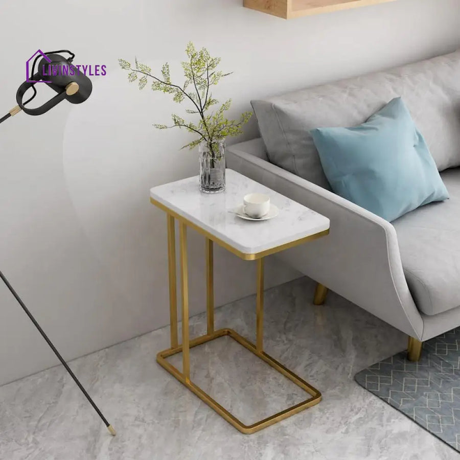 Suspended Styler Golden Metallic Side Table