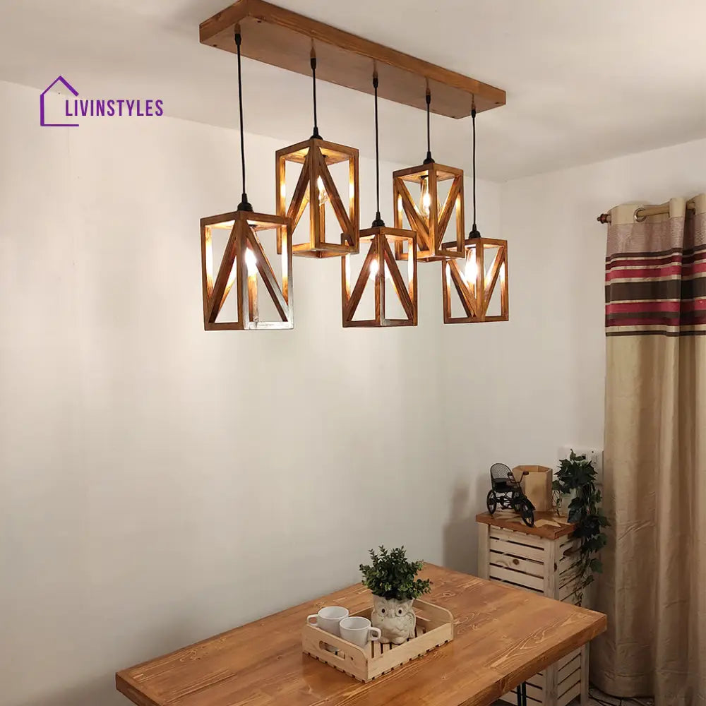 Symmetric Brown 5 Series Hanging Lamp Lamps