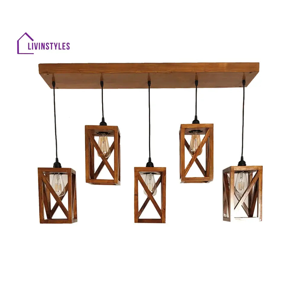 Symmetric Brown 5 Series Hanging Lamp Lamps