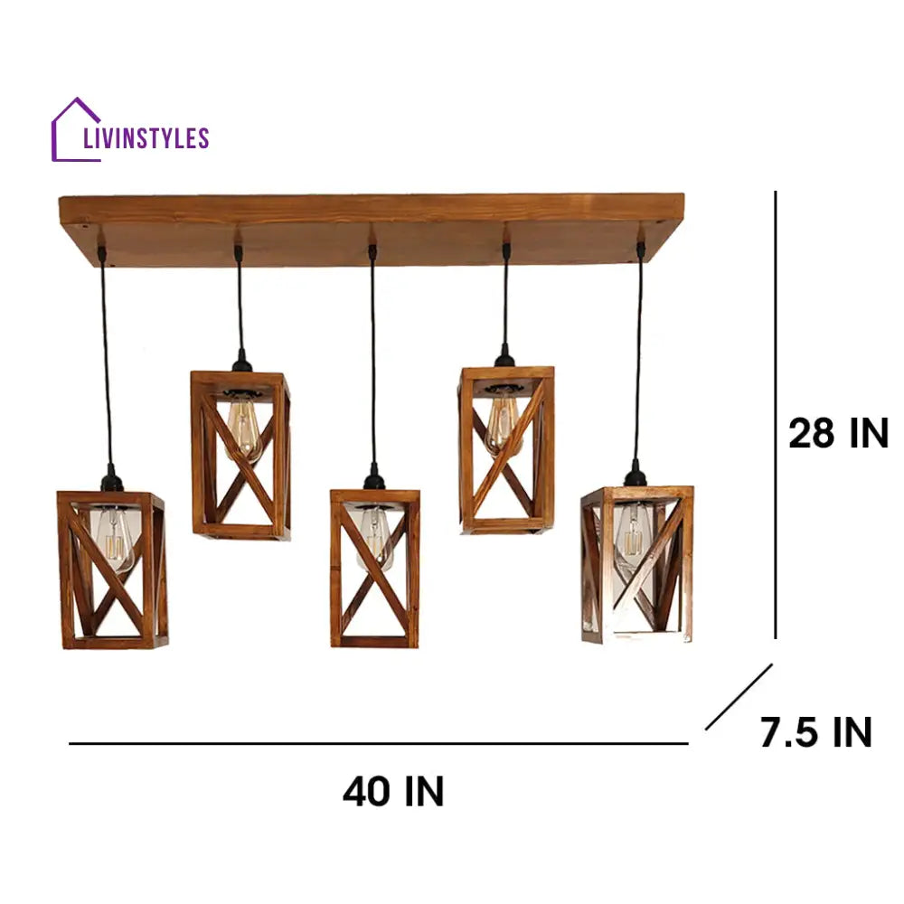 Symmetric Brown 5 Series Hanging Lamp Lamps