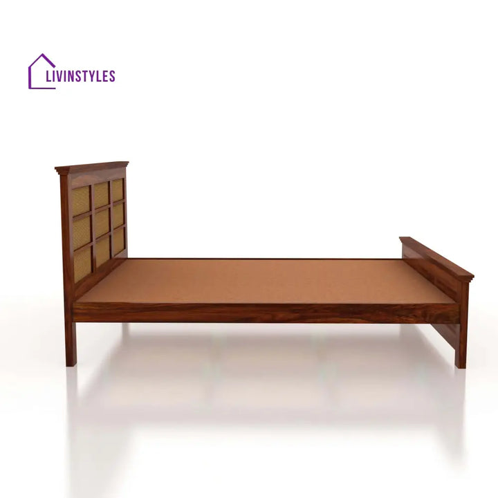 Syrus Solid Sheesham Wood Cane Bed - 1 Year Warranty