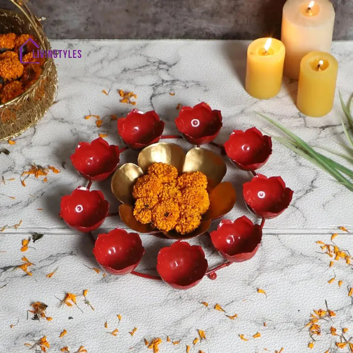 Taj Tealight Urli Red & Gold