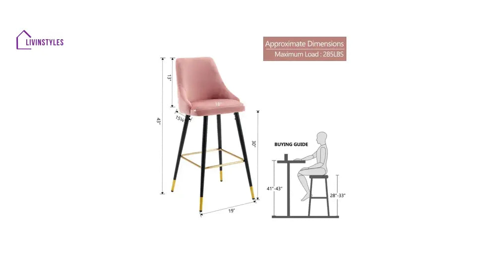 Pink Color Davan Bar Stool