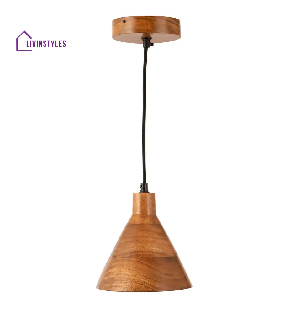 Teak Wood Cased Pendant Light Hanging Lamp