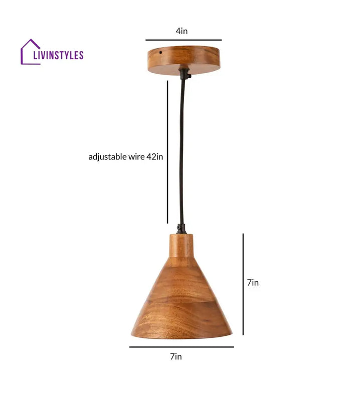 Teak Wood Cased Pendant Light Hanging Lamp