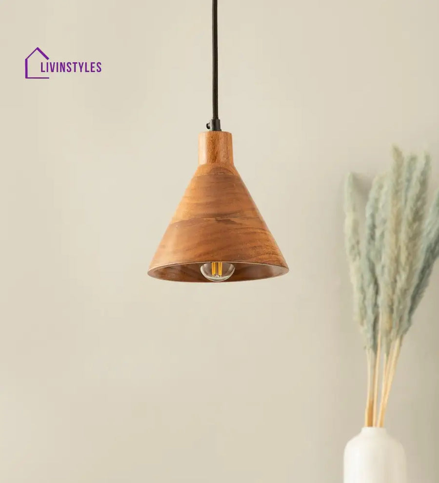 Teak Wood Cased Pendant Light Hanging Lamp