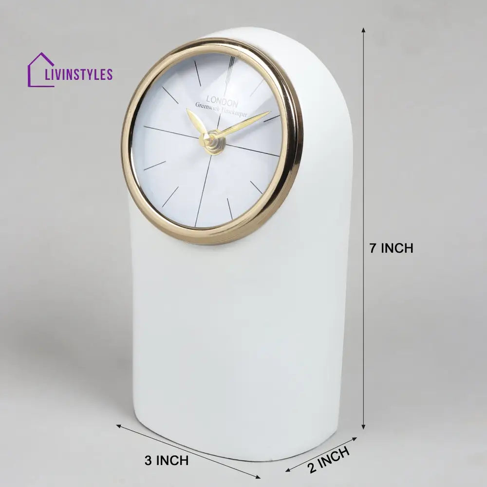 Temporal Table Clock In White Table Clock