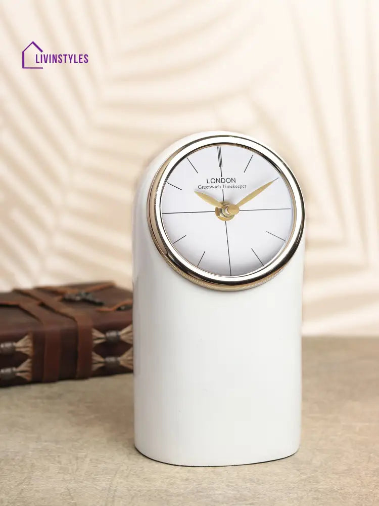 Temporal Table Clock In White Table Clock