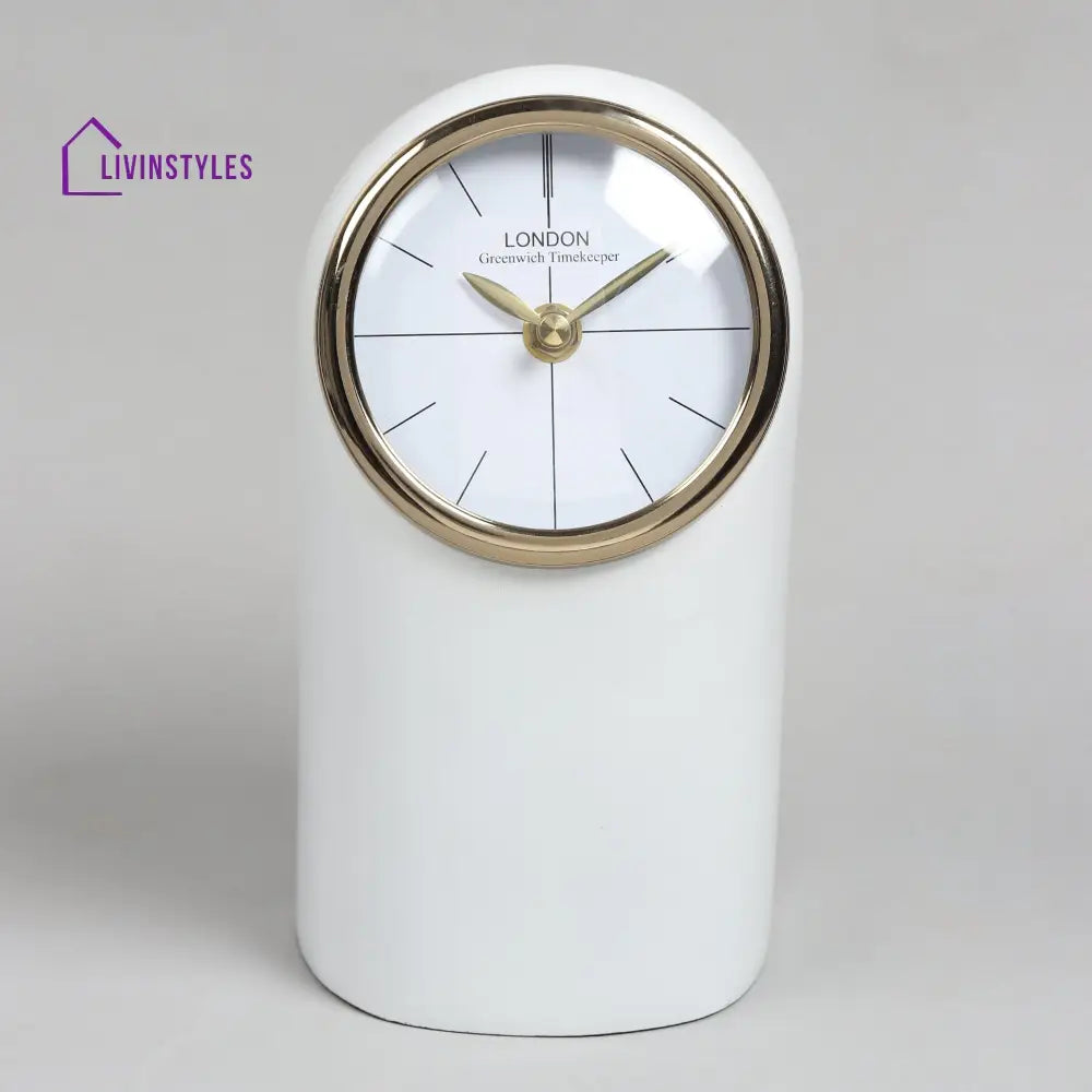 Temporal Table Clock In White Table Clock