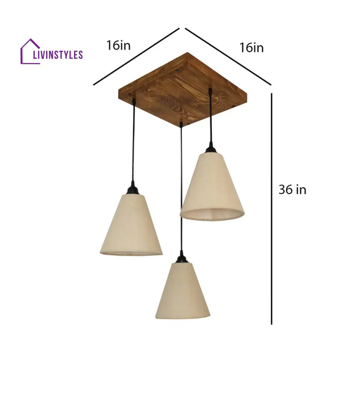 Terzo Beige Cluster Hanging Lamp Lamps