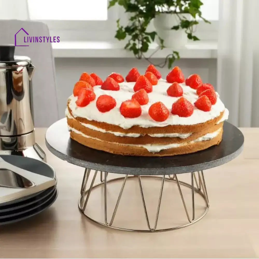 Thalassa Black Marble Cake Stand Stands