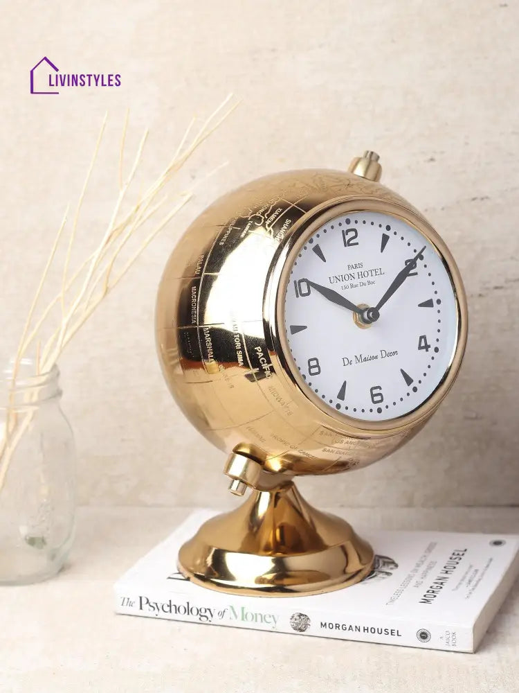 The Etched World Table Clock