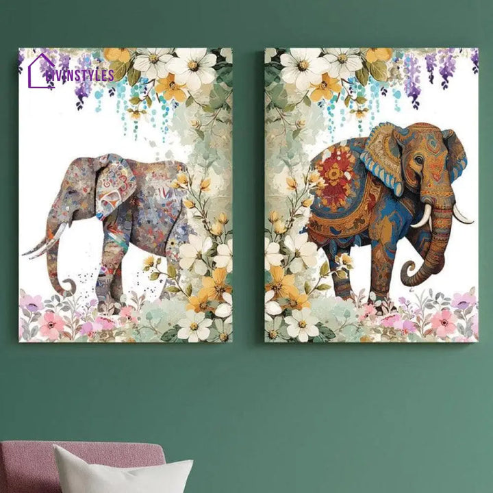 The Royal Entry Wall Painting - Set Of Two Art & Paintings