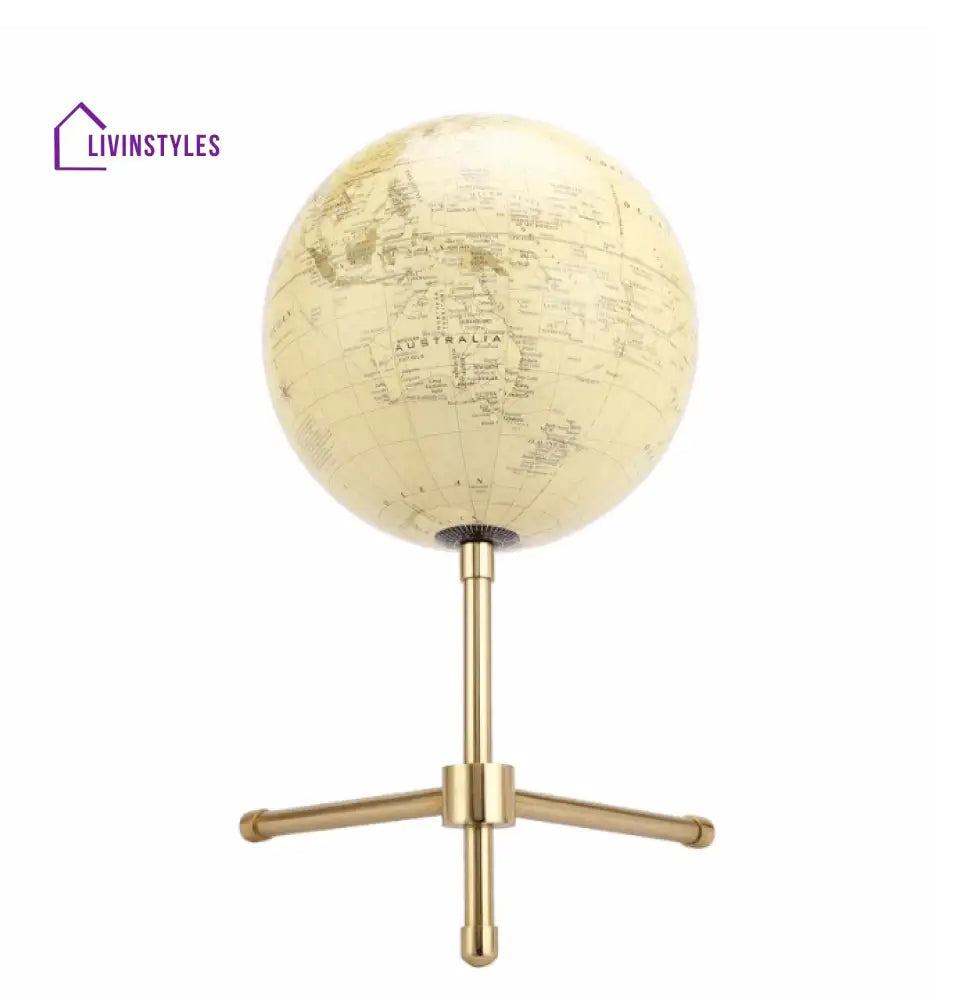 Tilt Cream Globe Iron Table Accent