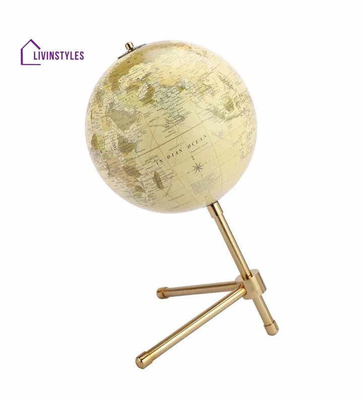 Tilt Cream Globe Iron Table Accent