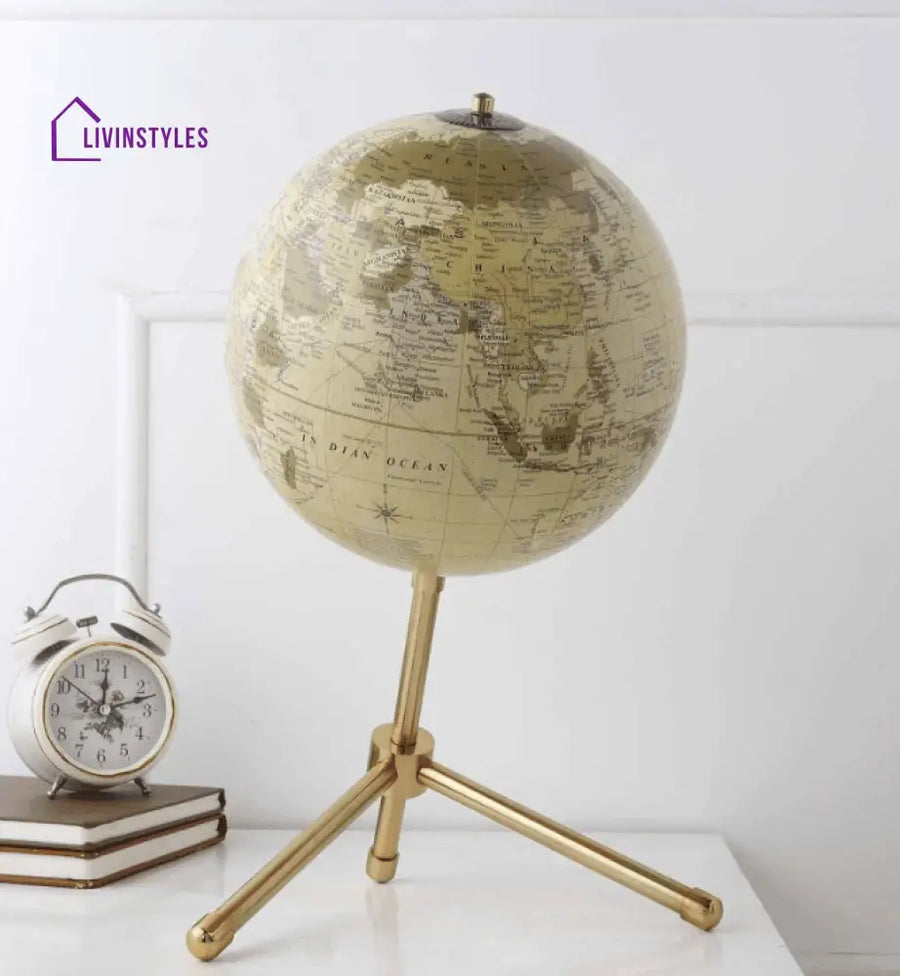 Tilt Cream Globe Iron Table Accent