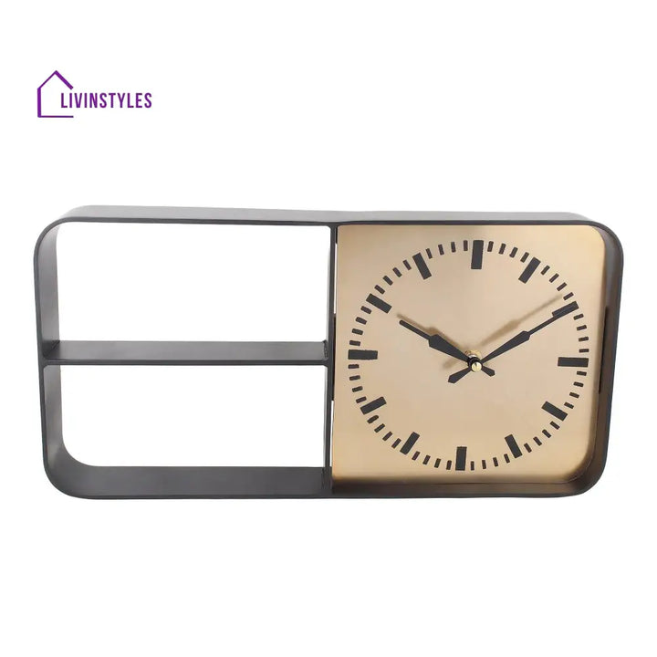 Timekeeper Shelves Wall Clock In Terracota Table