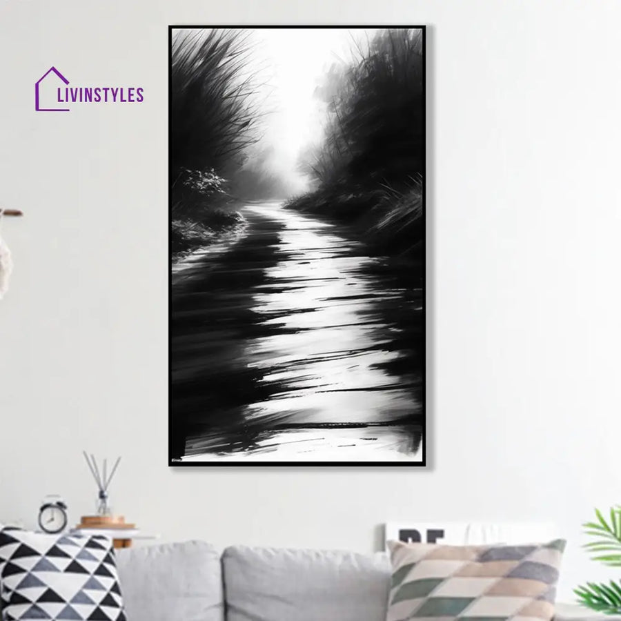 Timeless Serenity: Forest Path Art Canvas Wall Painting