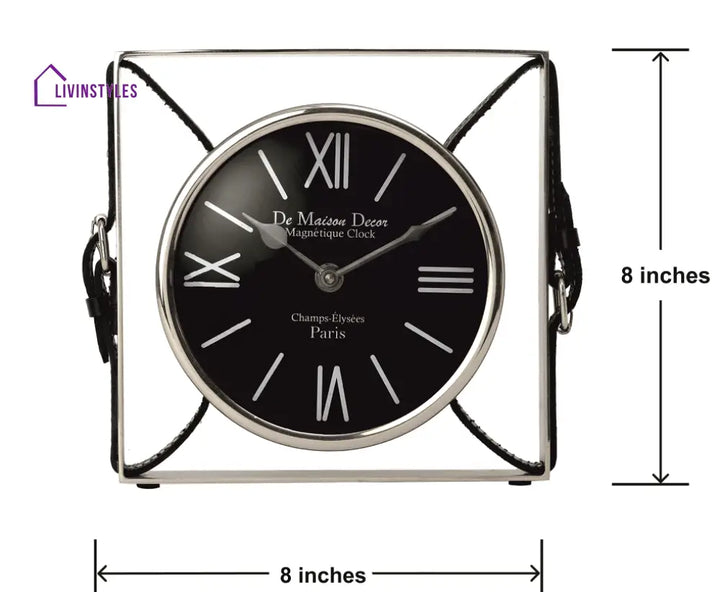 Timeless Straps Silver Table Clock