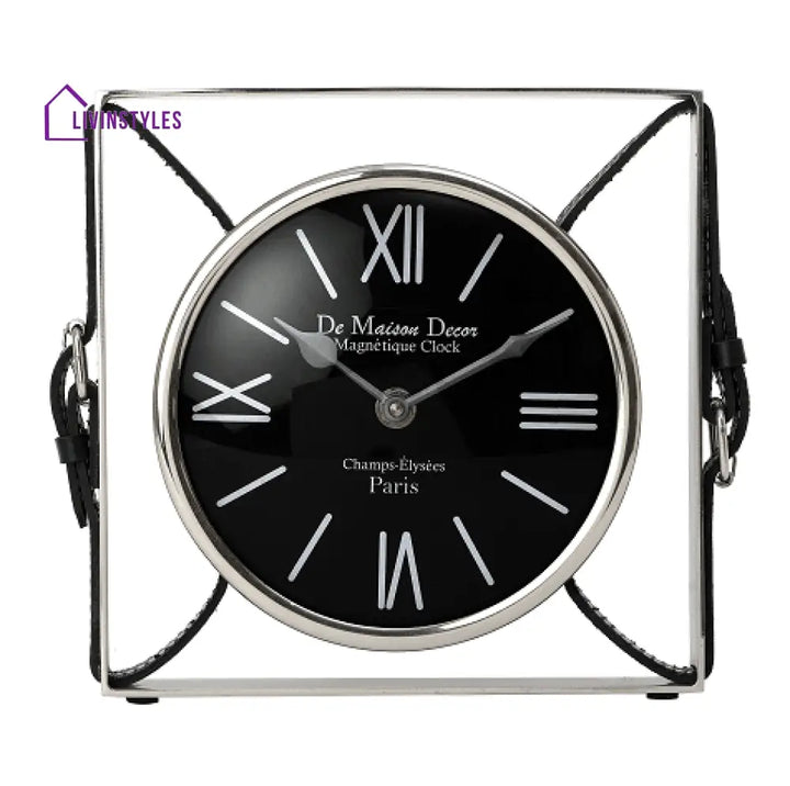 Timeless Straps Silver Table Clock