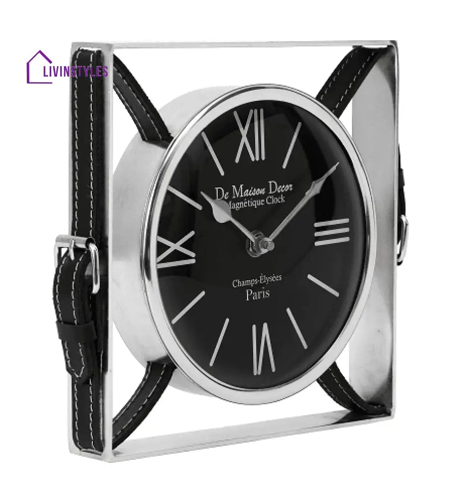 Timeless Straps Silver Table Clock