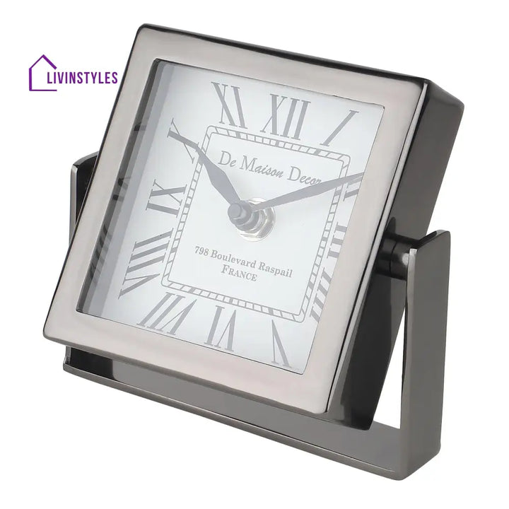 Time’s Canvas - The Table Clock (Medium) In Silver