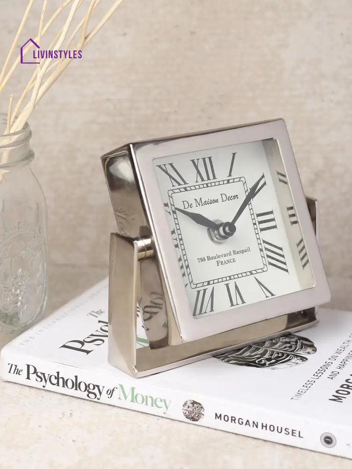 Time’s Canvas - The Table Clock (Medium) In Silver