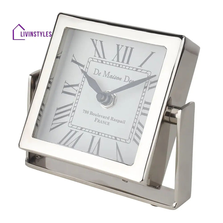 Time’s Canvas - The Table Clock (Medium) In Silver