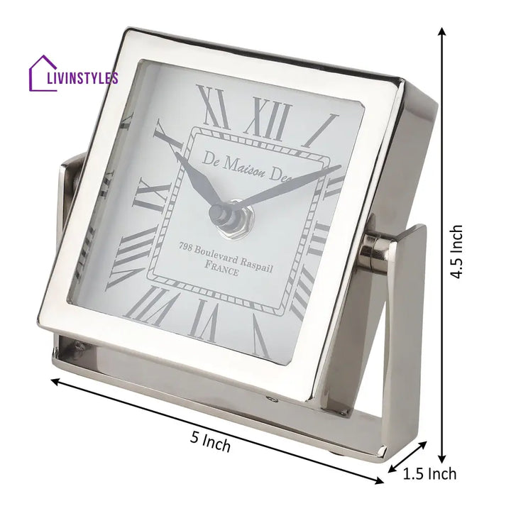 Time’s Canvas - The Table Clock (Medium) In Silver