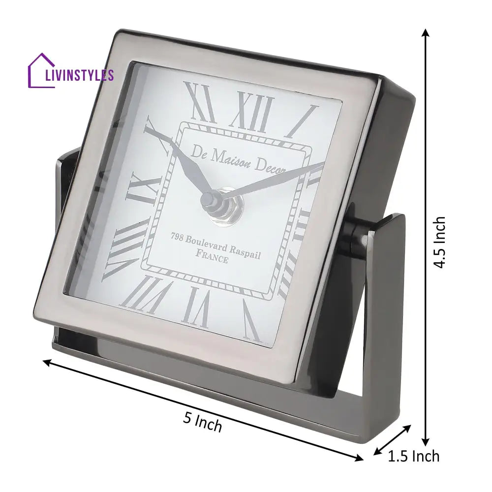 Time’s Canvas - The Table Clock (Medium) In Silver