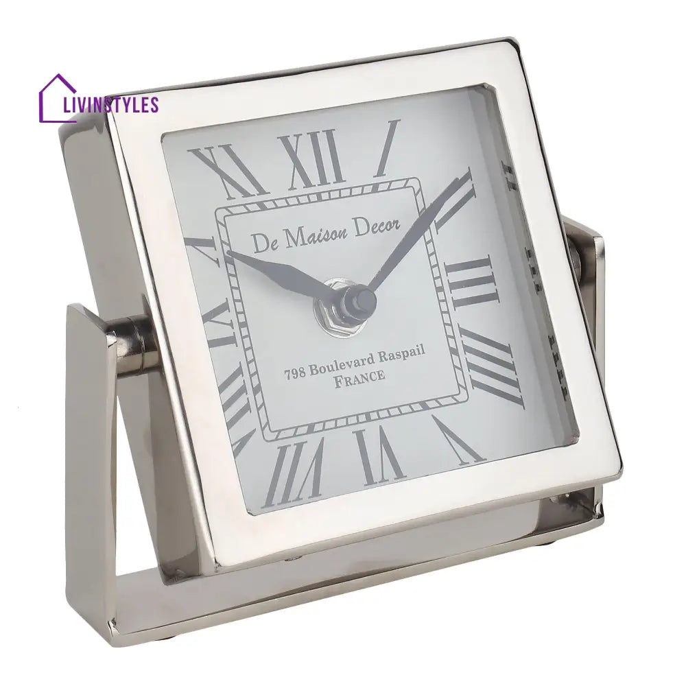 Time’s Canvas - The Table Clock (Medium) In Silver