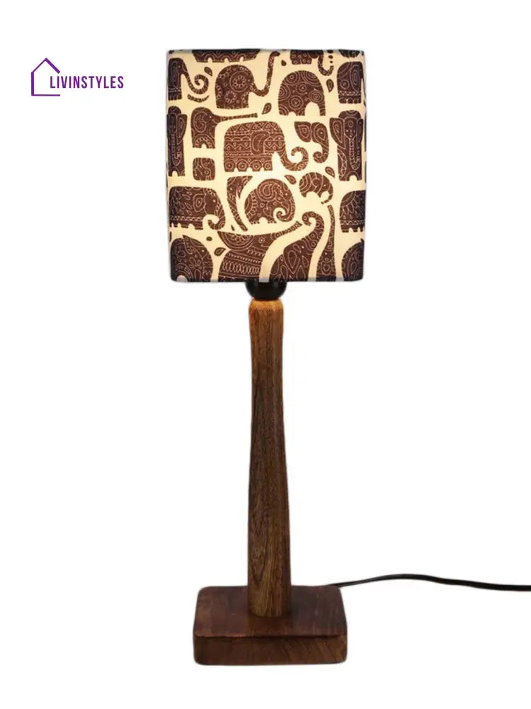 Tiny Elephants Wooden Lamp