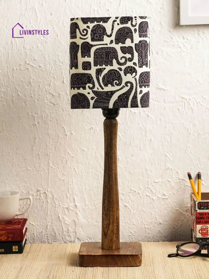 Tiny Elephants Wooden Lamp