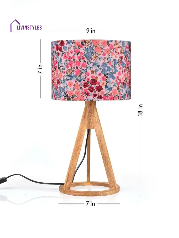 Tiny Flowers Trio Wooden Lamp