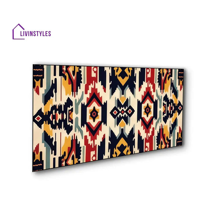 Traditional Ikat Canvas Wall Art Painting